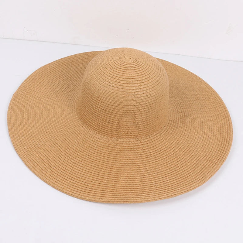 HT3062 Fashion Big Large Wide Brim Hat Solid Plain Floppy Beach Sun Hat Packable Summer Hats for Women Lady Straw Hat Beach Cap Light Coffee 56-58cm H049fb735cec5445fa4bf0bc92171ddd2r Swag N Slay LTD