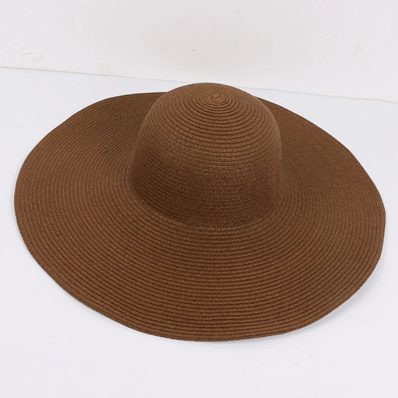 HT3062 Fashion Big Large Wide Brim Hat Solid Plain Floppy Beach Sun Hat Packable Summer Hats for Women Lady Straw Hat Beach Cap Dark Coffee 56-58cm H564af9f4ea7947fa956628116b7c9ee1Z Swag N Slay LTD