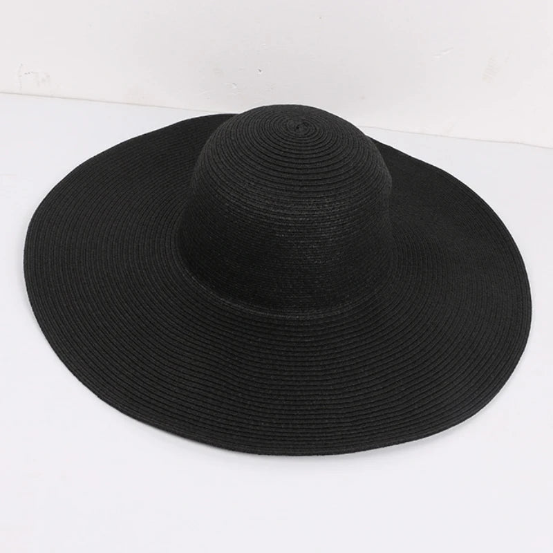 HT3062 Fashion Big Large Wide Brim Hat Solid Plain Floppy Beach Sun Hat Packable Summer Hats for Women Lady Straw Hat Beach Cap black 56-58cm H851a24efaaa04352a5437a370cb6877ch Swag N Slay LTD
