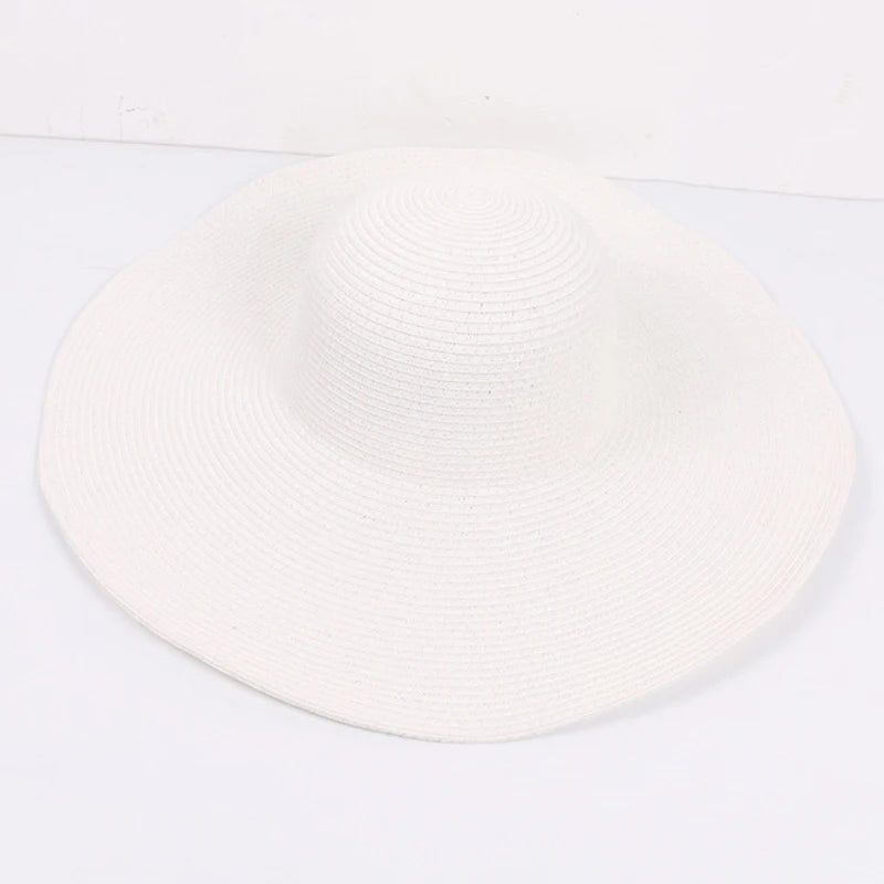 HT3062 Fashion Big Large Wide Brim Hat Solid Plain Floppy Beach Sun Hat Packable Summer Hats for Women Lady Straw Hat Beach Cap WHITE 56-58cm Hd0cdd8d418f946cea3c4620a9911eb7bt Swag N Slay LTD