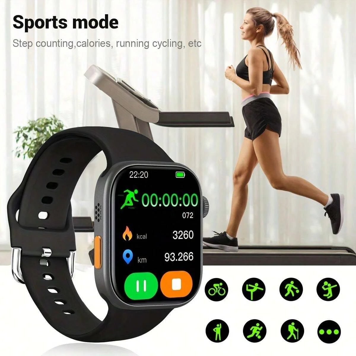 Smart watch wireless calling/dial Sport mode calling reminder and rejection fitness monitoring for iPhone/Andriod S031e8e5ff95b425991f146ccb45557dc6 Swag N Slay LTD
