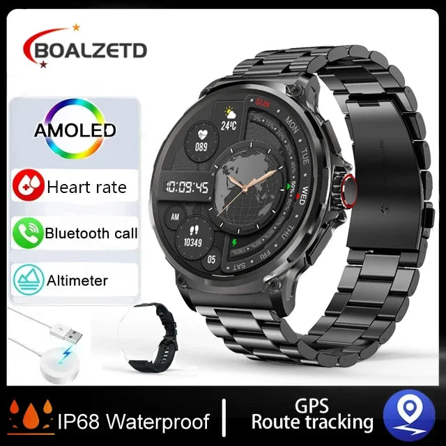 Smart Watch Men 1.85-inch Large Display GPS Sports IP68 Waterproof 2026 New Bluetooth Call Compass Military Smartwatch Gift Hot Black steel For Xiaomi S06b91128a3d74610997da56012d118c1J Swag N Slay LTD