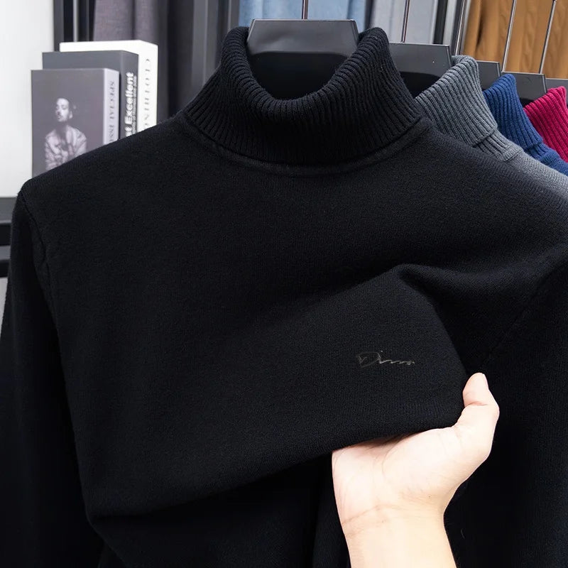 Quality Man Spring Long-Sleeved Knitwear Letter Print High Neck Hot Pullover Versatile Trend Leisure Warm Sweater Men's Clothing black S0b33d0016295450d836a4fc694641f90a Swag N Slay LTD