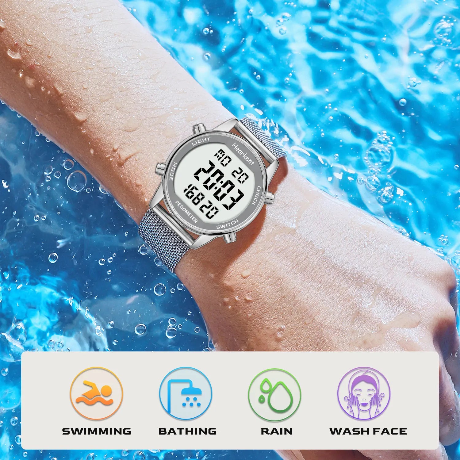 Hearkent Pedometer Watches Sport Step Counter Women's Digital Watches Calories Mile Tracker Waterproof 30M for Walking Running S0bb839f4038a421cbc83ef43d1eaff680 Swag N Slay LTD