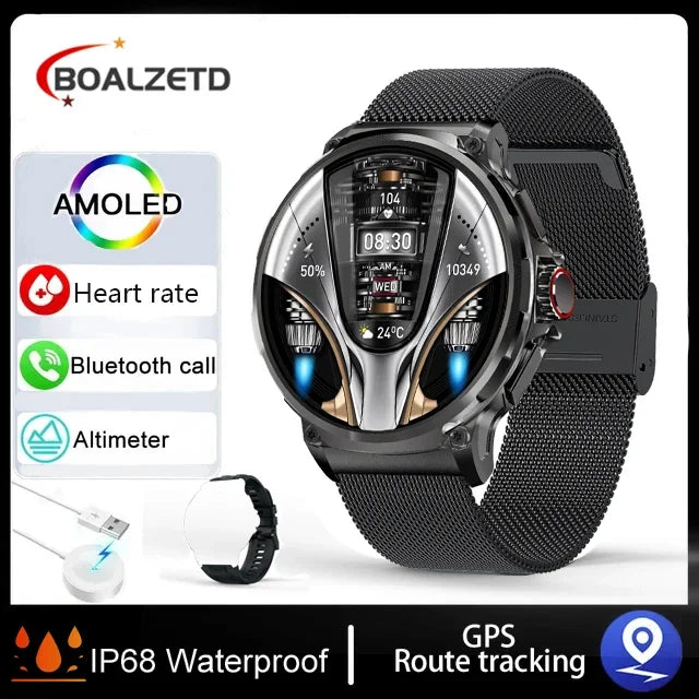 Smart Watch Men 1.85-inch Large Display GPS Sports IP68 Waterproof 2026 New Bluetooth Call Compass Military Smartwatch Gift Hot Black mesh For Xiaomi S0e5e62c7dbf64204a53285aa602e1e90l Swag N Slay LTD