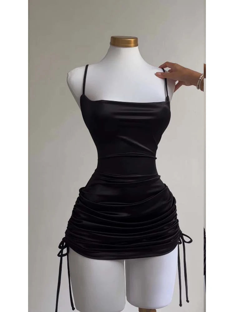Sexy Sleeveless Backless Bodycon Mini Dress Women Summer Satin Lace Up Party Club Dresses Streetwear Evening Black Y2K 2025 Robe S0eaf9f03e3a24b25aef0b1d6550c595ar Swag N Slay LTD