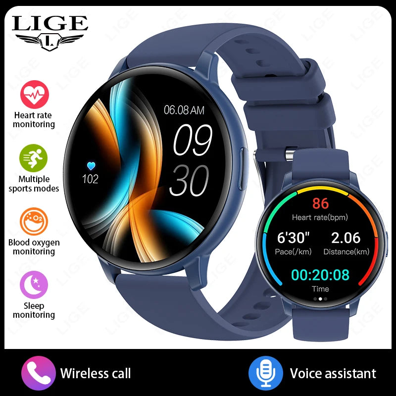 New Smart Watch Women Men Bluetooth Call Heart Rate Health Monitor 1.38'' Screen Fashion Sport Ladies Smartwatch For Android IOS blue S1287dbf17eb940ac91bd7c459214ae5fe Swag N Slay LTD