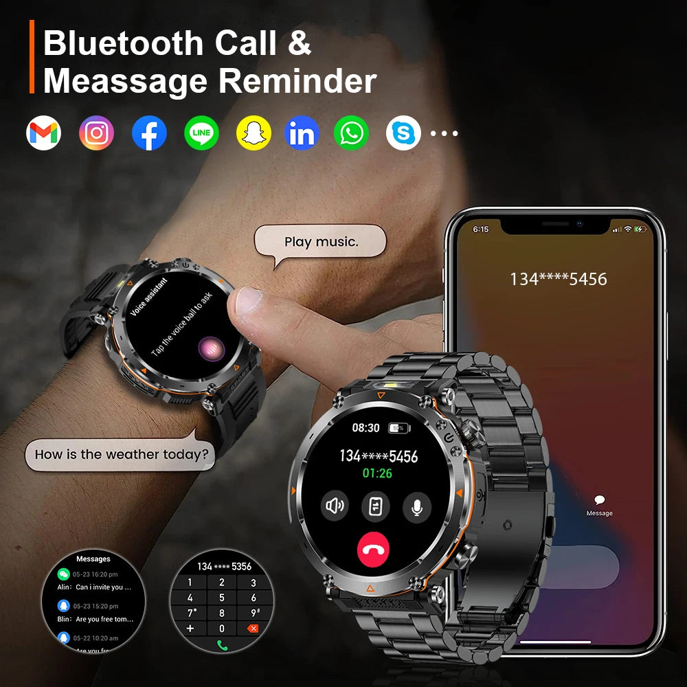 MEVADEN 1.7" Large Screen Outdoor Sports Compass Smart Watch Bluetooth Call Flashlight 600mAh Health Monitor Smartwatch MD57 S12ea0f0a629348e3ba70dcf30ecdec549 Swag N Slay LTD