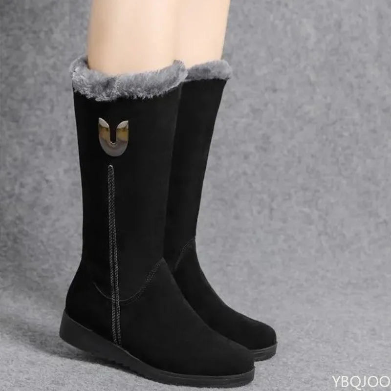 Winter versatile snow boots women's thick fashionable women's boots anti slip warm leisure comfortable side zipper cotton boots S164e8abe4b724ad5baae3d97328f778bU Swag N Slay LTD