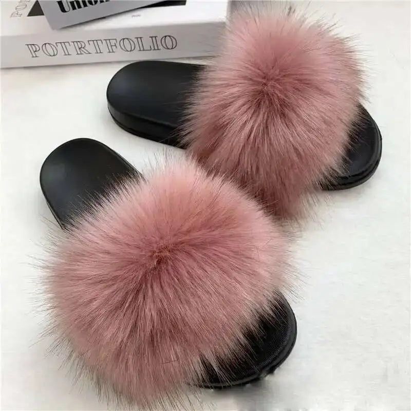 Summer Faux Fur Slippers Women Indoor Furry Fur Slides Female Plush Flip Flops Flats Sandals Casual Fluffy Slipper House Shoes Cameo Brown S16a85c3b506346c6b85bef8549a02240R Swag N Slay LTD