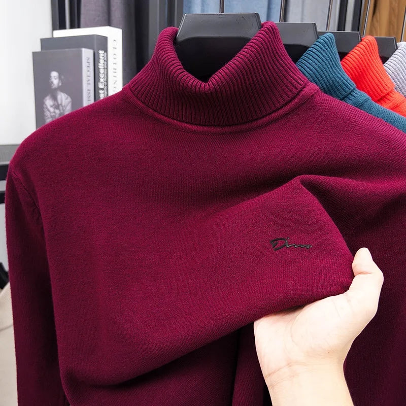 Quality Man Spring Long-Sleeved Knitwear Letter Print High Neck Hot Pullover Versatile Trend Leisure Warm Sweater Men's Clothing Burgundy S18f98a460d074f63b0dfd2dd087364aal Swag N Slay LTD