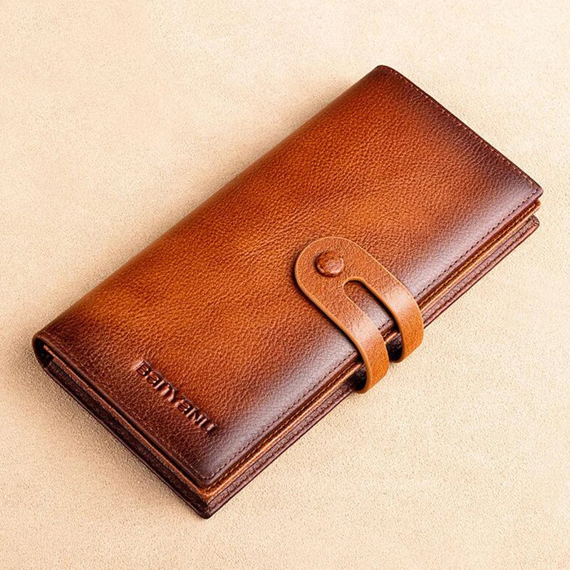 Anti RFID Casual Travel Men Long Wallet Vintage Brown Cow Genuine Leather Card Wallet for Birthday Gift Brown S1980159511a448c89201b9b2bdbf5e18U Swag N Slay LTD