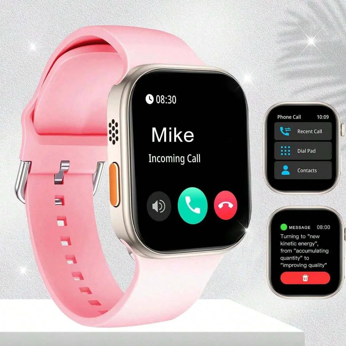 Smart watch wireless calling/dial Sport mode calling reminder and rejection fitness monitoring for iPhone/Andriod United States Pink S1a0c9b6733a142cc9427d1a943e4c39cv Swag N Slay LTD
