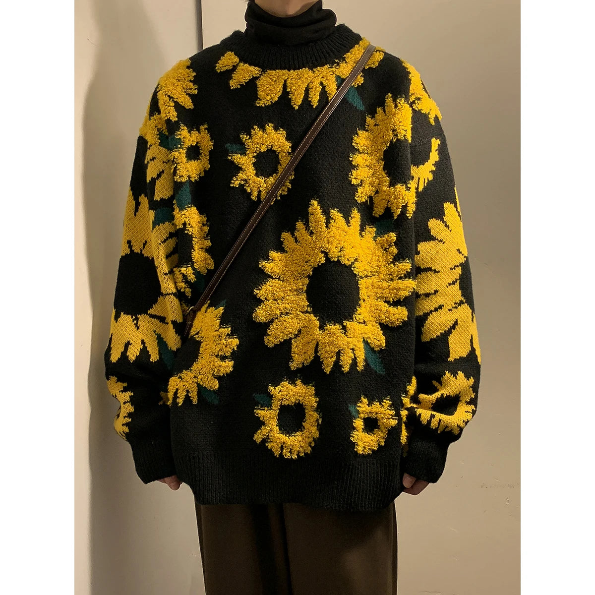 2024 Sweater Winter Sunflower Warm Sweaters Fashion Male O-Neck Pullovers Sweater Men Loose Casual Sweater Thick Knitted Unisex Black S1b7d644b09354700aa03ee40a659dfffi Swag N Slay LTD
