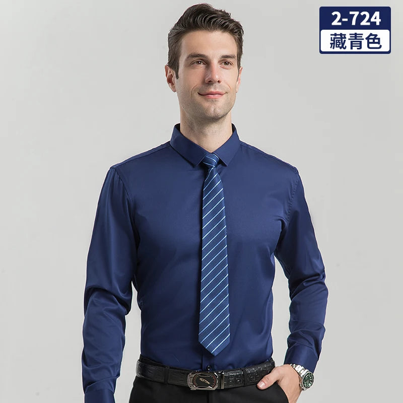 Men's long-sleeved shirt for business casual wear in spring, summer and autumn. Pure color, simple design, trendy and versatile. 8 S1c612953728b498584a96c02502d5070R Swag N Slay LTD