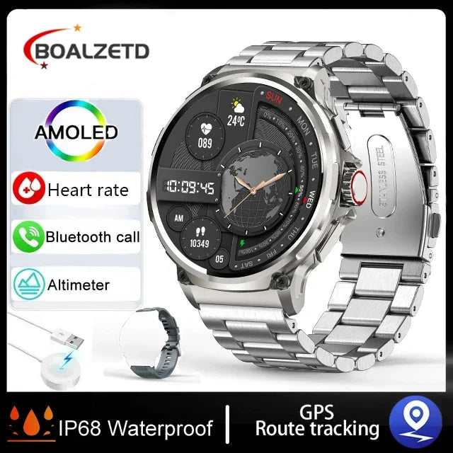 Smart Watch Men 1.85-inch Large Display GPS Sports IP68 Waterproof 2026 New Bluetooth Call Compass Military Smartwatch Gift Hot Sliver steel For Xiaomi S1e29e61f953a4f2392482671579c078aM Swag N Slay LTD