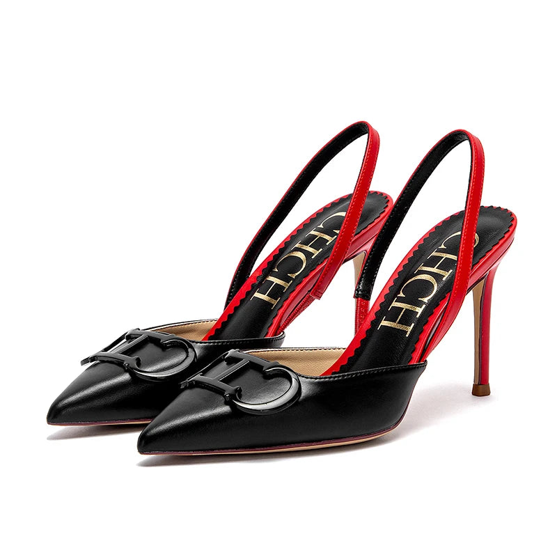 CHCH Women's High Heels 2025 Sharp tip Destiny Closed Toe Strappy Heels Sexy Wedding Bridal Party Dress Shoes 9cm black S1fbeb0fa6d6c463facd3d85f6a2f7c60g Swag N Slay LTD