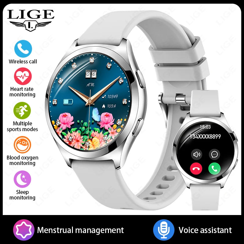 LIGE New 1.27'' HD Screen Smart Watch Women IP68 Waterproof Bluetooth Call Bracelet Sports Health Monitor Ladies Smartwatch 2025 grey 1 S227ef9dbaac74271999dcccddd41281cL Swag N Slay LTD