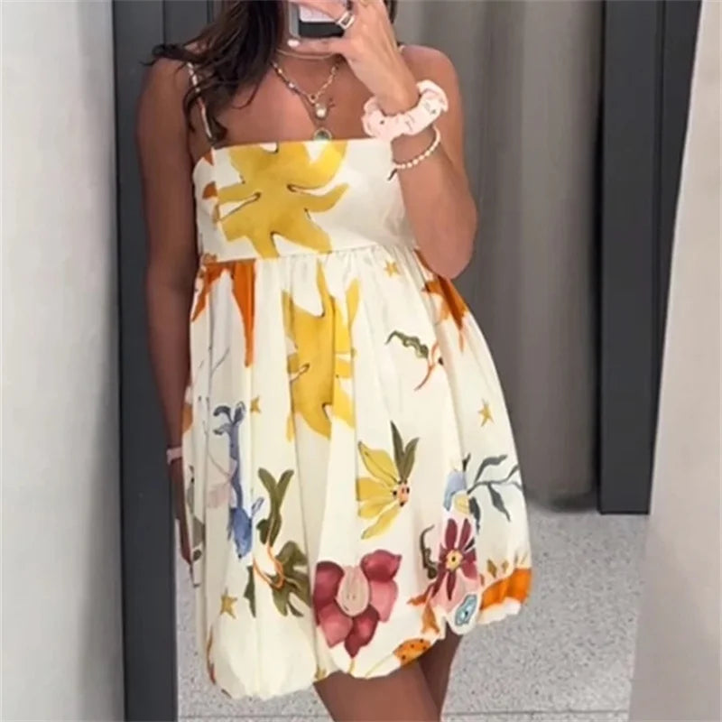 MUJER Print Slip Mini Dress Woman Ruched Sleeveless Short Dresses For Women Backless Summer Sexy Dress Beach Holiday Dresses S2bf6dc1a92694f978a93bee2b20306dcg Swag N Slay LTD