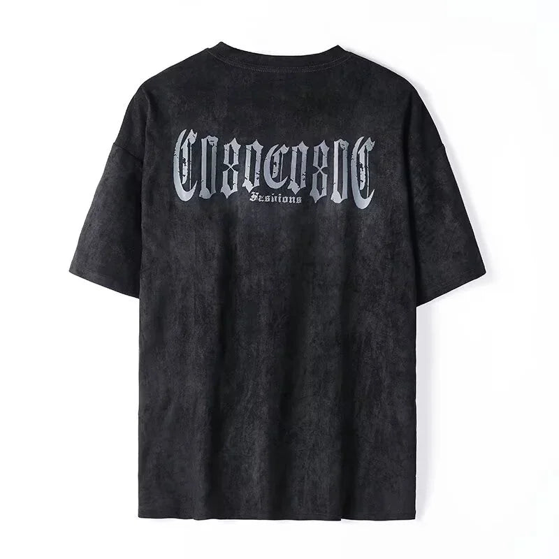Summer Y2K Vintage Goth Letter Printed Suede T Shirts For Men New Hip Hop Fashion T-Shirt Streetwear Oversized Tee Tops Clothes S2d157ede3bdb44af83cc9887081aaef4L Swag N Slay LTD