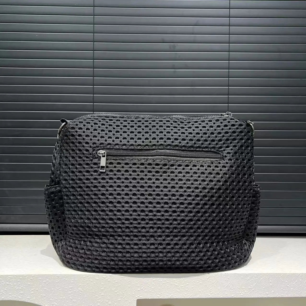 Fashionable neutral mesh spliced nylon shoulder bag, large capacity, lightweight and casual handbag S2ffbfa162a45493e91acc7ac70620e494 Swag N Slay LTD