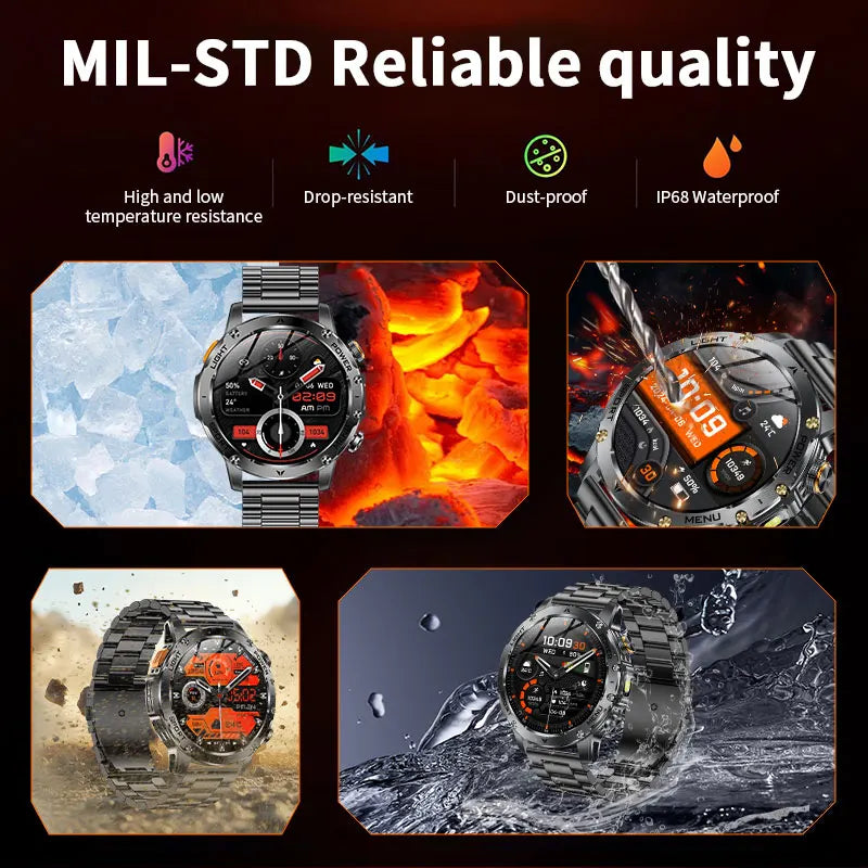 LIGE New Outdoor 1000mAh Smart Watch Men AMOLED Screen LED Flashlight Heart rate Waterproof Bluetooth Call Sports Men SmartWatch S312bf8d09c354f4fa15d233c8d33c8f6l Swag N Slay LTD
