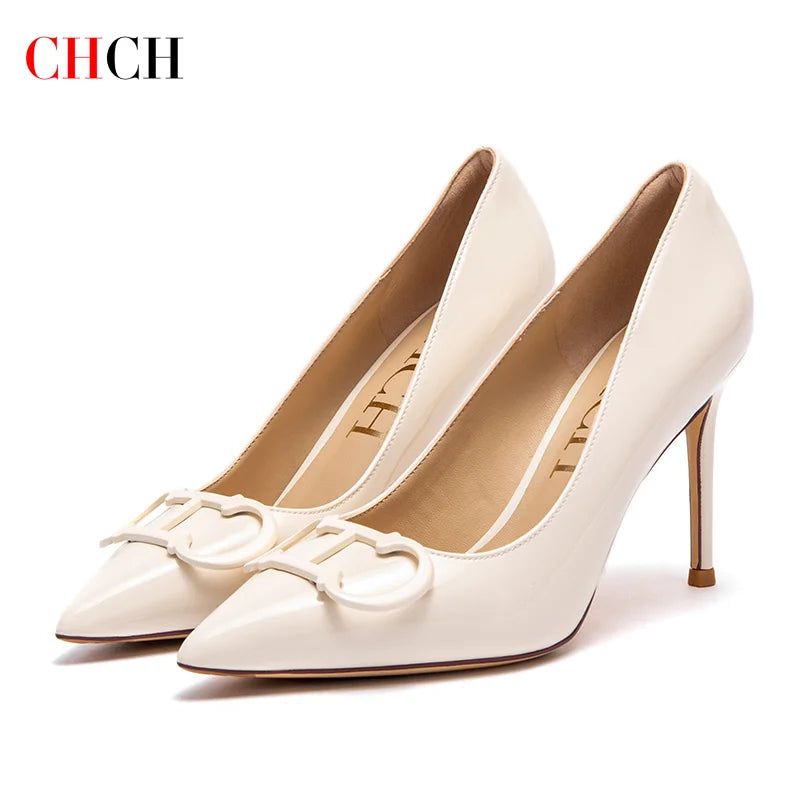 CHCH Women's High Heels New Pointed Metal Buckle Party Carnival Women's Shoes 9cm S3154d13d29d24d52a0841038c5579decP Swag N Slay LTD