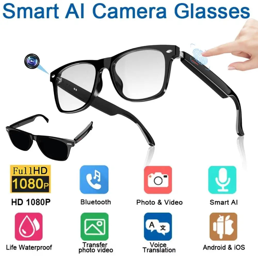 4K HD AI Smart Glasses Chat GPT 100MP Camera Recording Bluetooth Call 260Mah Battery Voice Assistant Control Smart Glasses 2025 S322a05ae0201491987b9b2a98b46e0des Swag N Slay LTD