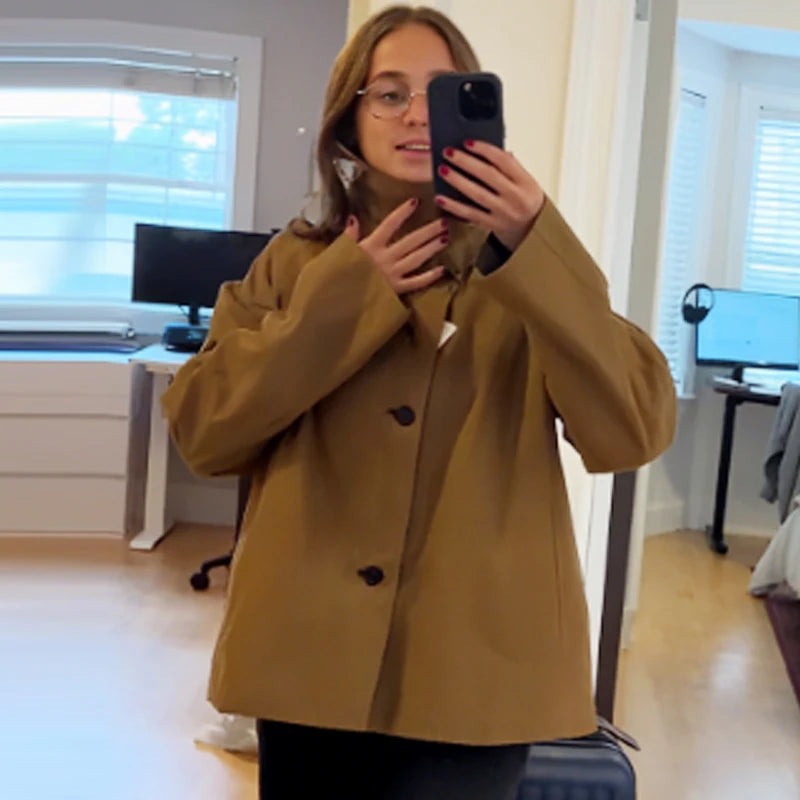HXAO Women's Jacket Autumn Crop Reversible Trench Coat New In Coat & Jacket Asymmetric Button High Neck Long Sleeve Windbreaker S334f2abe3f084f0a84c665ddf9ca2634F Swag N Slay LTD
