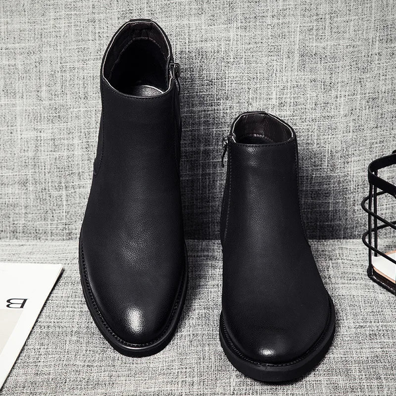 Fashion Chelsea Boots Men Soft Leather Ankle Boots British Style Men's Boots Brand Footwear Black A235 S33bedb50e4324c069003638ab45cee1c3 Swag N Slay LTD