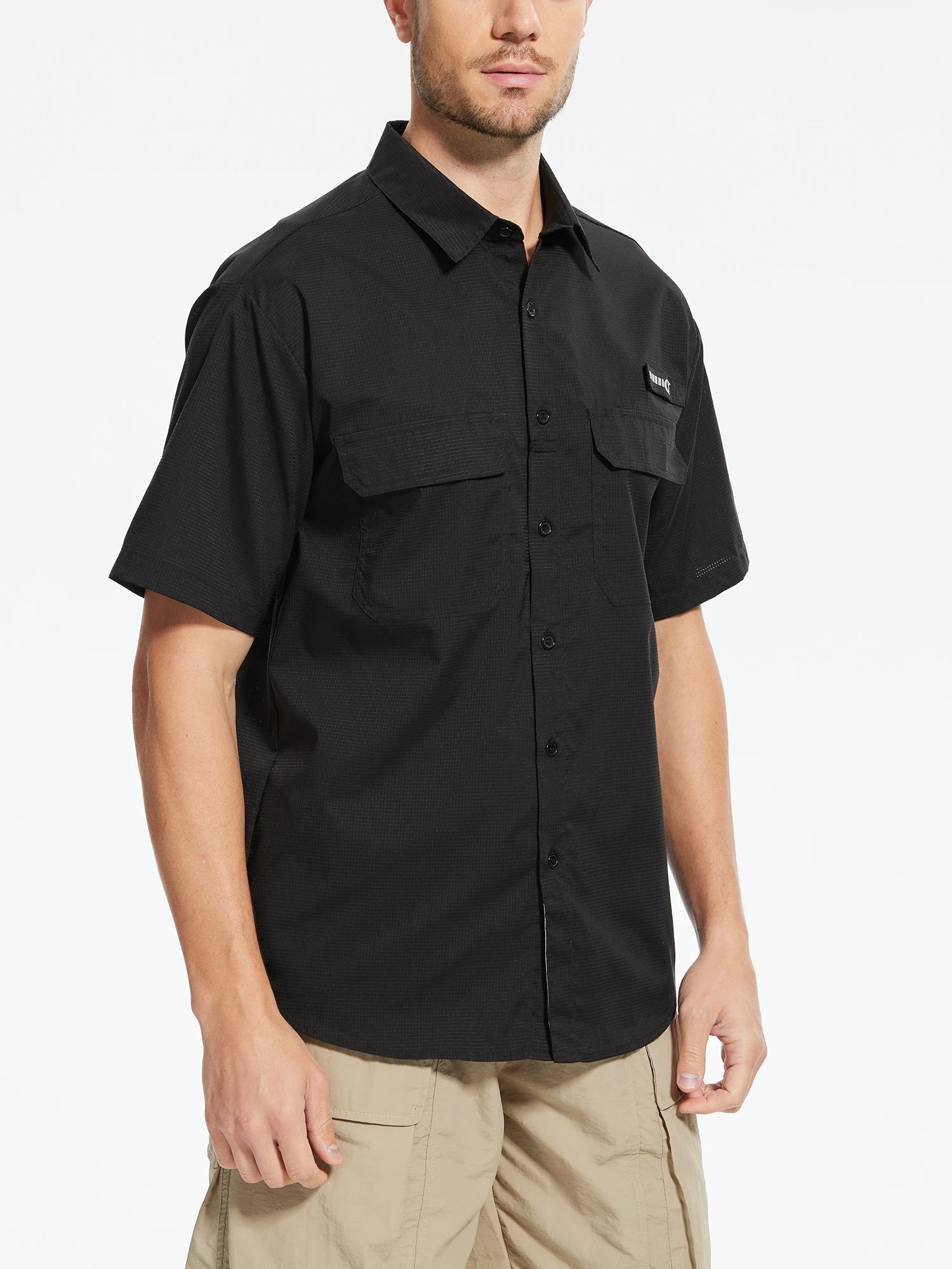 Men's UPF 50+ Short Sleeve Sun Protection Fishing Shirts, Rashguard Casual Button Down Fishing Hiking Shirt with Breathable Mesh Black S387a740919584acea4a3e2dda6ce5dbar Swag N Slay LTD