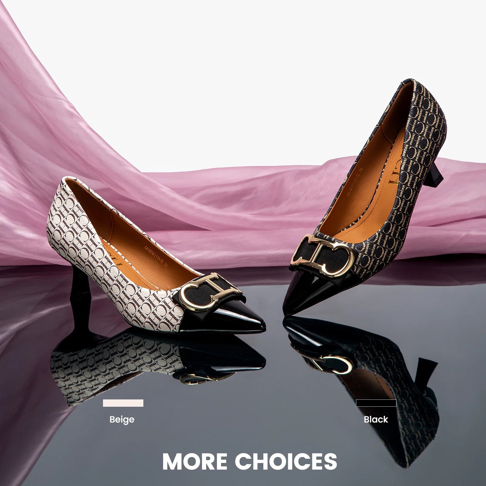 Fine Workmanship Simple Versatile Fashion Women's Single Shoes Classic Style Letter Print Design Women's High Heels S3b6a6b0380b54bd88beaa83c9c8d72c8P Swag N Slay LTD