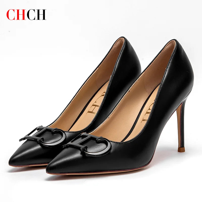CHCH Women's High Heels New Pointed Metal Buckle Party Carnival Women's Shoes 9cm S3bbedacf5d124ae99b6e463befd420bf2 Swag N Slay LTD