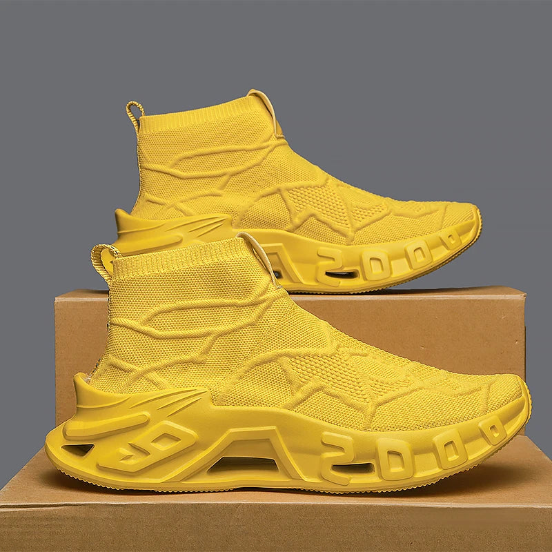 Men's Outdoor Sports Shoes - High-Top Sports Shoes Are Novel and Fashionable, Non-Slip and Durable, Suitable for All Seasons, Versatile Sports Shoes 2517 Huangse S3c3b54fd788e494e96bb0d7c2b743b36n Swag N Slay LTD