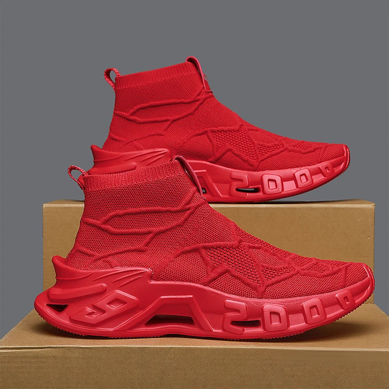 Men's Outdoor Sports Shoes - High-Top Sports Shoes Are Novel and Fashionable, Non-Slip and Durable, Suitable for All Seasons, Versatile Sports Shoes 2517 Hongse S3d3fc9dad12941ee9e486d041876dcb98 Swag N Slay LTD