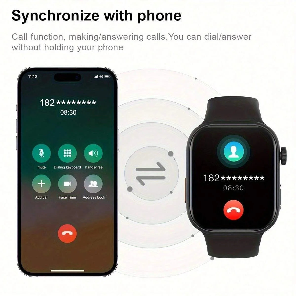 Smart watch wireless calling/dial Sport mode calling reminder and rejection fitness monitoring for iPhone/Andriod S3d78408e72254bb2b6397a3822c31cebK Swag N Slay LTD