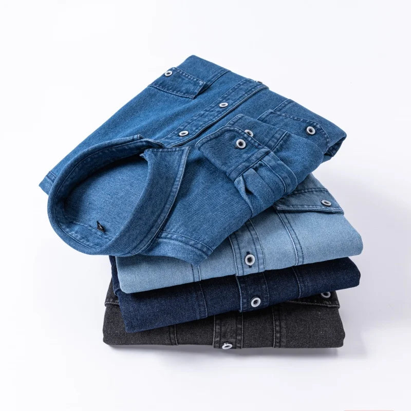 Daily Pure Cotton Double-pocket Denim Shirt Wrinkle-free Men's Casual Sports Top Trendy Comfortable Collared Shirt Men S3e940cfa4b38482ebeb7c0ce79dd5dabk Swag N Slay LTD