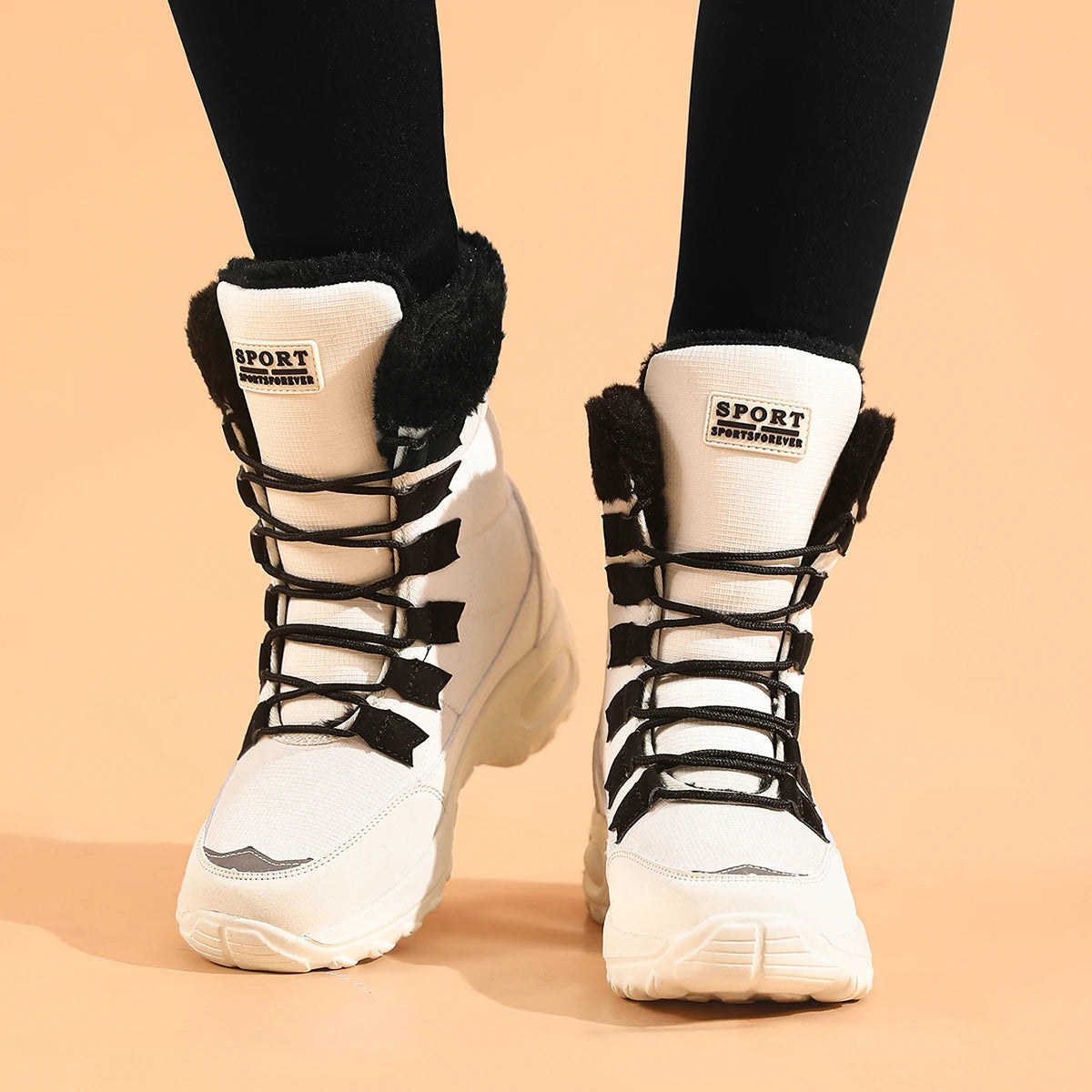 Women's Boots Winter High Quality Keep Warm Mid-Calf Waterproof Snow Boots Women Comfortable Ladies Thigh High Hiking Boots Beige S3fdff73b462e4d17b25883327cfce790o Swag N Slay LTD