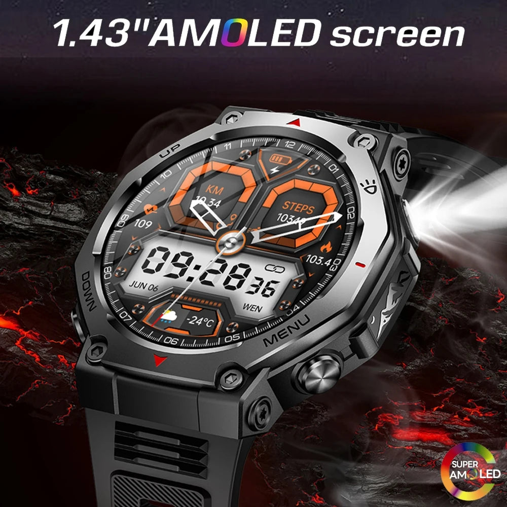 2026 New T-Rex 3 Military Outdoor Smart Watch Men 1.43-inch AMOLED Display 10ATM Waterproof 525mAh Battery GPS Smartwatch Man S444febdd1b5c46dc8e05f379ec279dafs Swag N Slay LTD