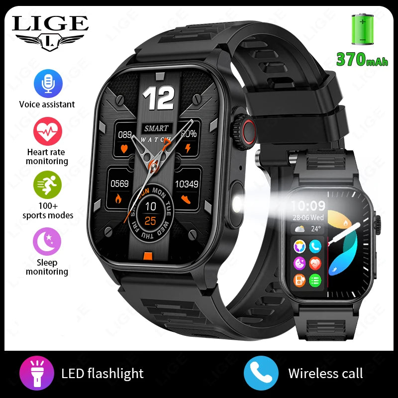 LIGE Smart Watch For Men Women 2.01" HD Display Health Monitor Sports Fitness Watches AI Voice Bluetooth Call Man Smartwatch New Black S4758c9bcc8f24f92800ec0c096d5f335M Swag N Slay LTD