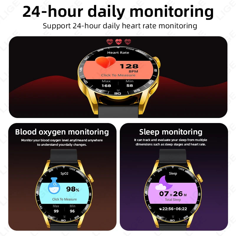 New LIGE Smart Watch Wireless Call Weather Forecast Magnetic Charging Waterproof Music Control Men smart watch For Android IOS S52728b9aa696476e973677e8296bef00N Swag N Slay LTD