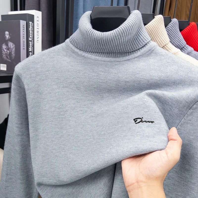 Quality Man Spring Long-Sleeved Knitwear Letter Print High Neck Hot Pullover Versatile Trend Leisure Warm Sweater Men's Clothing Light Grey S52b802b9d69b4f4cafb0a497ec16a76dP Swag N Slay LTD