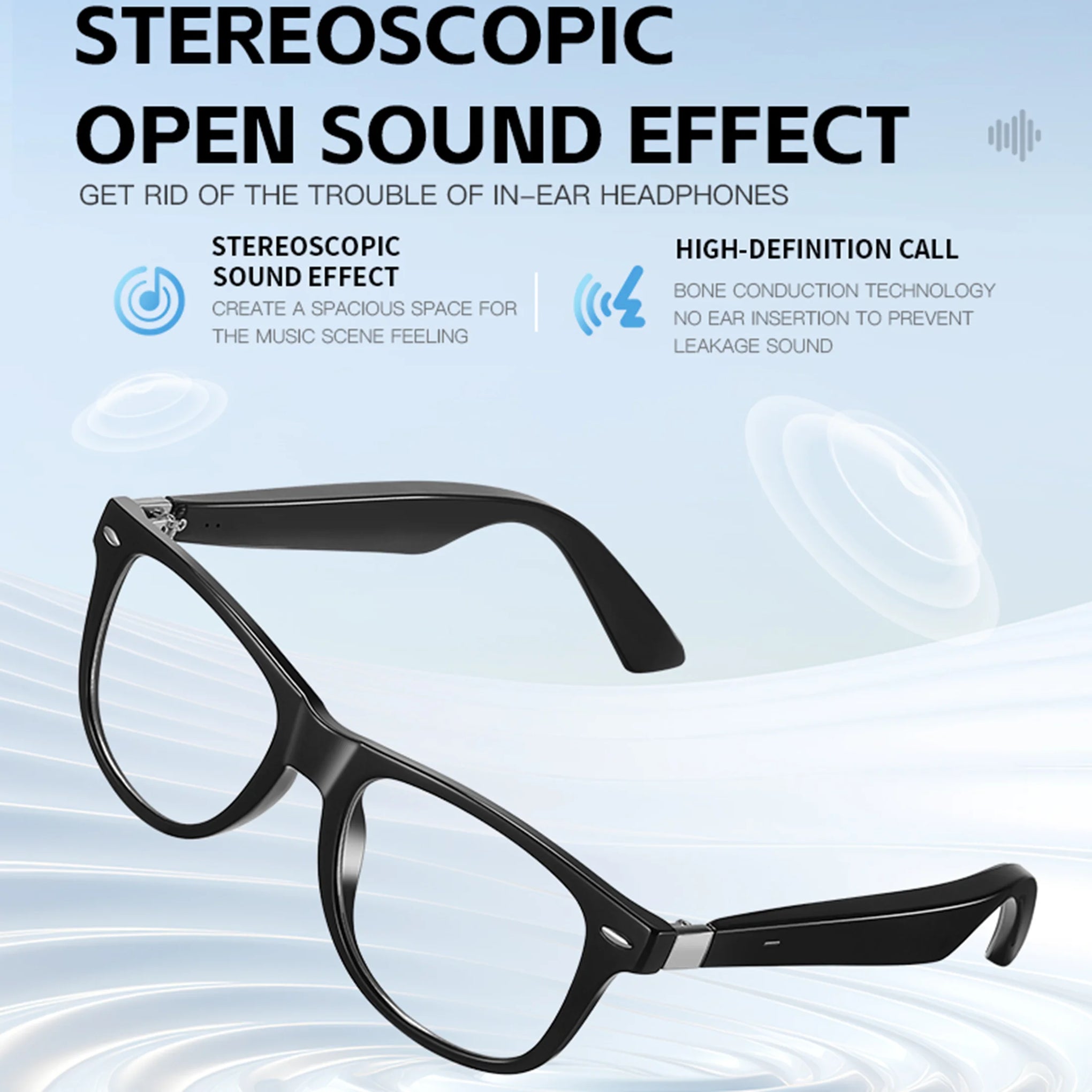 2025 new AI Bluetooth audio Smart Glasses Smart Touch Voice Assistant 100+ language translation music playback Men and women S53247e7b45724fcd86888226a1fd2990p Swag N Slay LTD