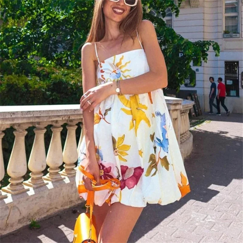 MUJER Print Slip Mini Dress Woman Ruched Sleeveless Short Dresses For Women Backless Summer Sexy Dress Beach Holiday Dresses S580b1cfaef1b4cfa9004fbbde3787df1F Swag N Slay LTD