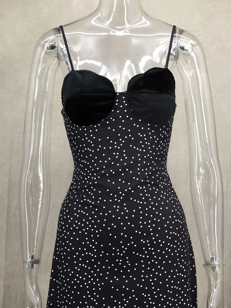 VEITCHE 2025 Women's Holiday Strap Dress Polka Dot Print Sexy A-Line Skirt Commute Wear Casual Women's Fashion S59ed0e1d0c7e478e8dfa131d6b4e5613g Swag N Slay LTD