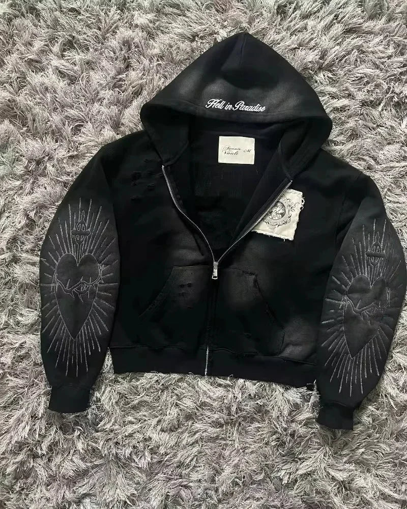 Y2K New American Casual Cherry Blossom Embroidery Zipper Hoodie Men Street Fashion Trend Fleece Padded Sweatshirt Unisex Hoodie 1 11 S5c157f54406b4b99bcd0fa9fefa5df2cm Swag N Slay LTD