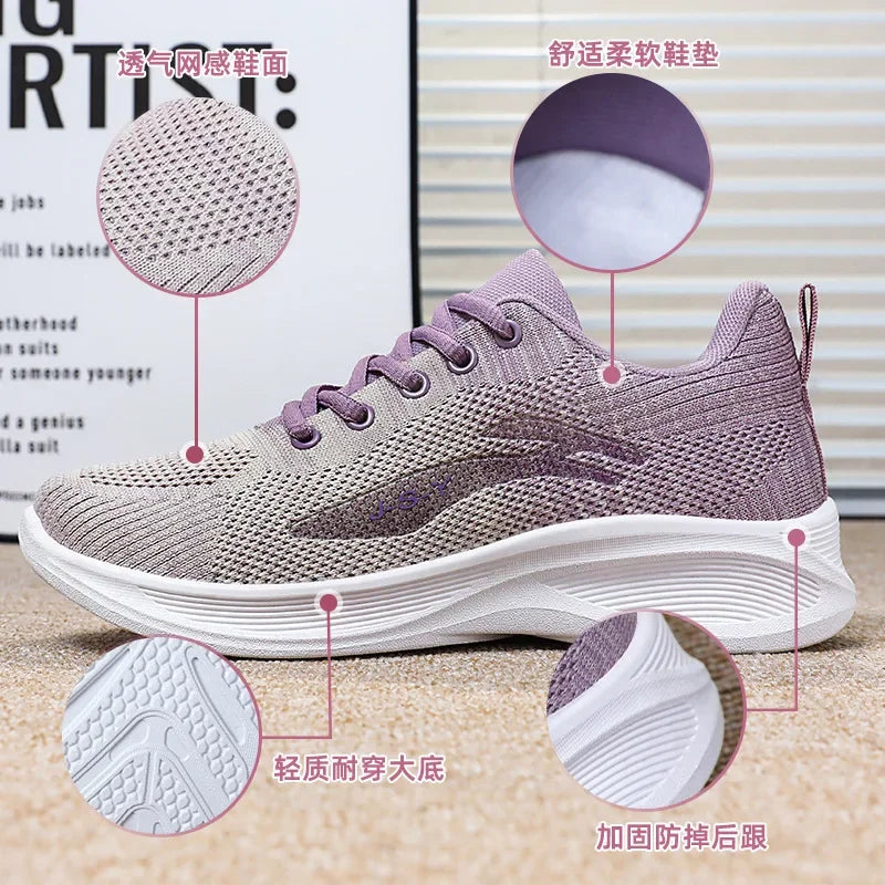 Spring and Autumn Sports Women's Shoes 2025 New Gradient Casual Sports Shoes Mesh Breathable Soft Sole Women's Shoes S5c4f4740eead44078037bc641ec84babU Swag N Slay LTD