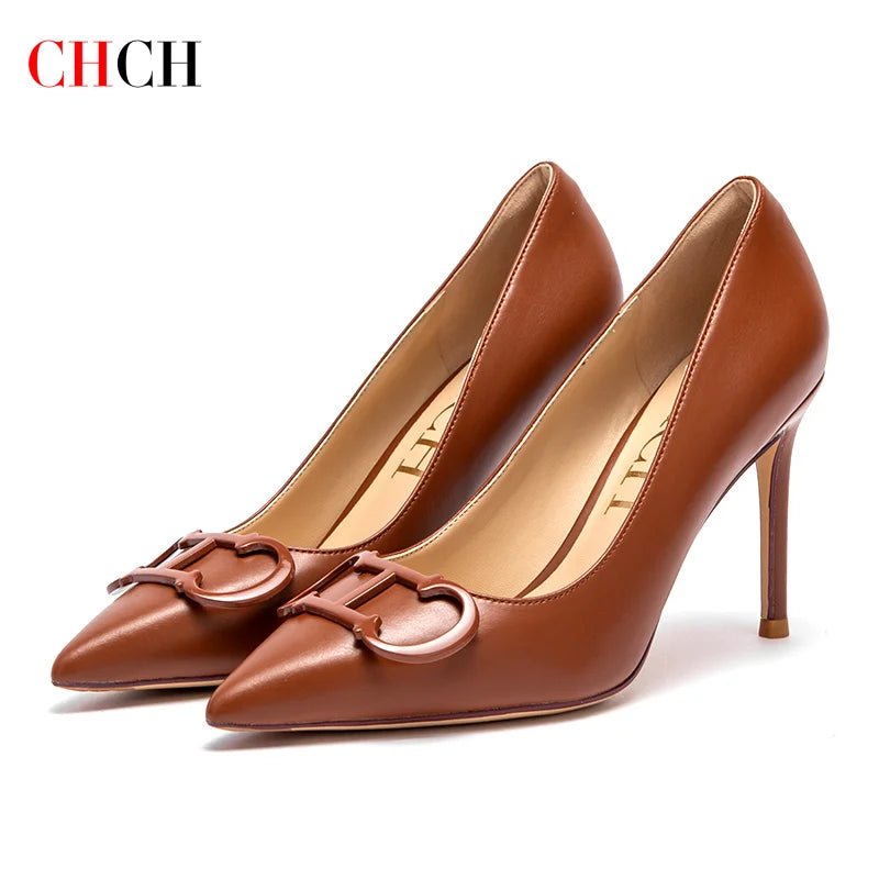 CHCH Women's High Heels New Pointed Metal Buckle Party Carnival Women's Shoes 9cm S5f2c6721369d4ea2baefbf92dc84df04t Swag N Slay LTD