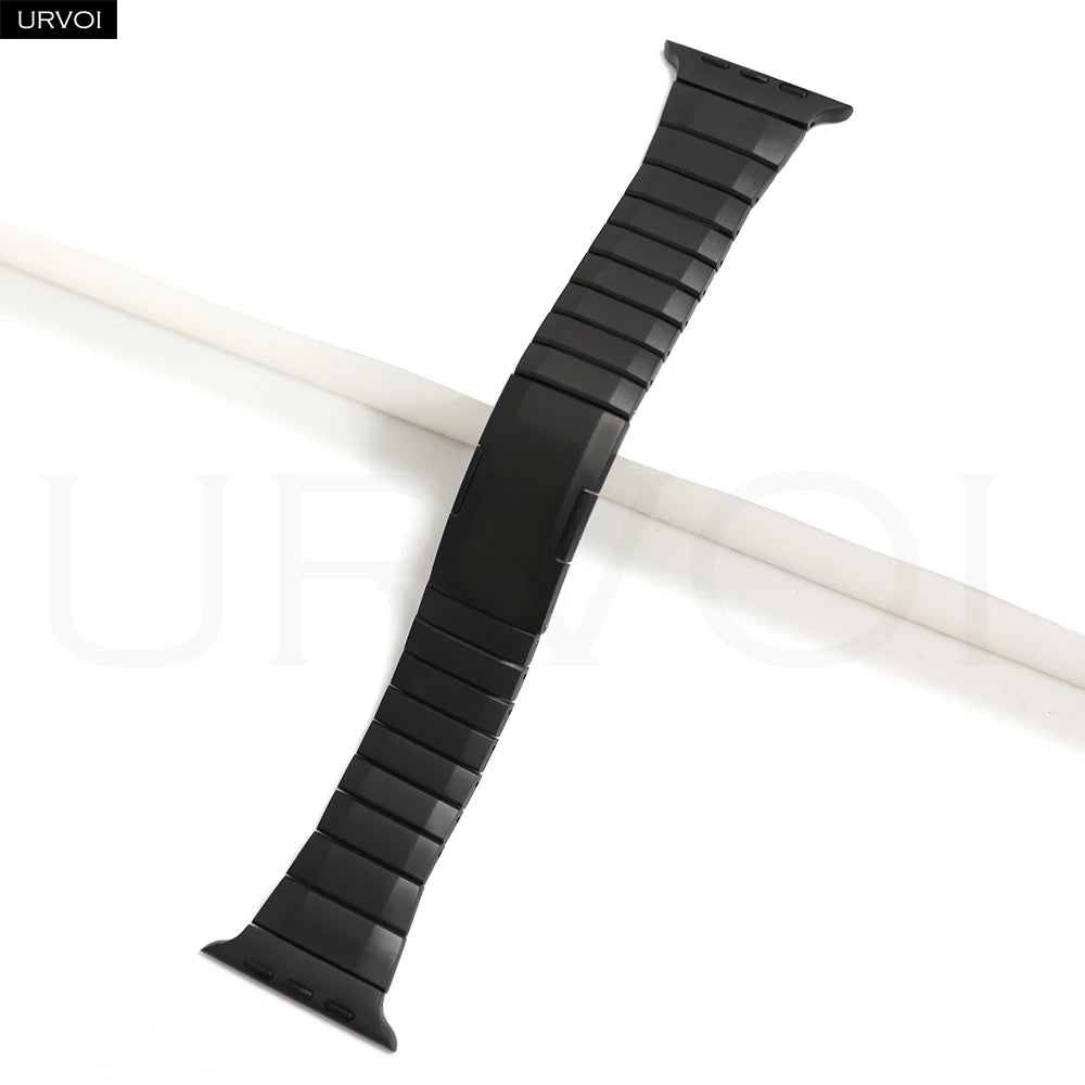 URVOI Band for Apple Watch Ultra 3 2 Series 11 10 9 8 7 SE Stainless steel Link bracelet strap Fold depolyment buckle for iWatch Black color For Apple Watch S5f3234d0975f488382d76a44a8875af6C Swag N Slay LTD