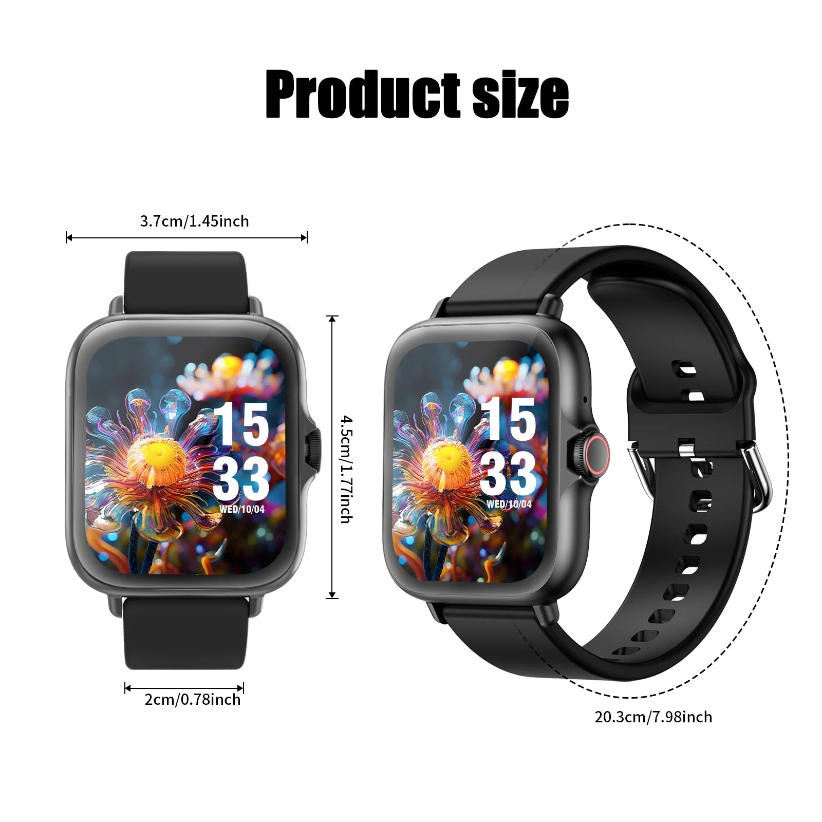 Smartwatch, Wireless Calling/dialing, Message Reminders, Multi-sport Mode, Music Playback, Suitable for IPhone/Android S5fdd162f76614176ac3206e8b339d73b0 Swag N Slay LTD